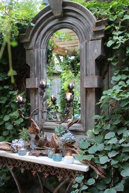 Enchanted garden mirror