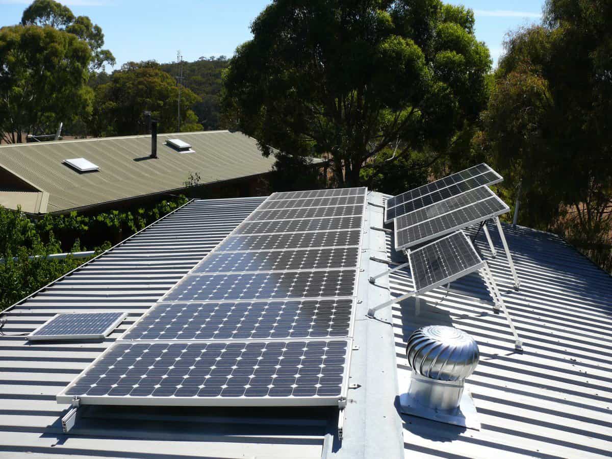 Solar panels installed on the roof