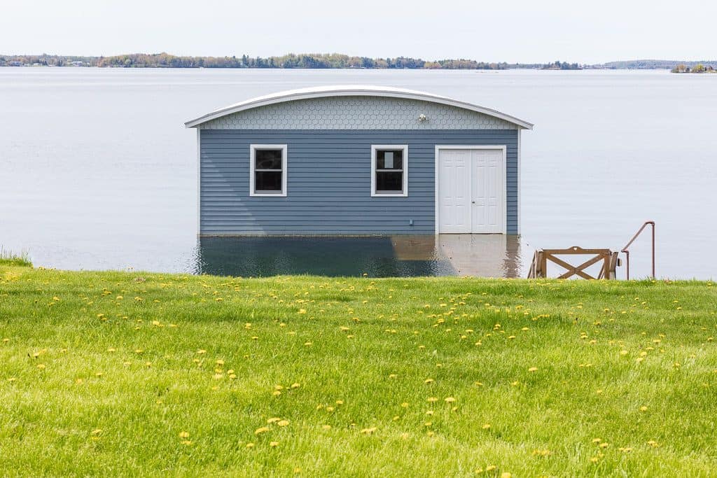 Boathouse with curved roof