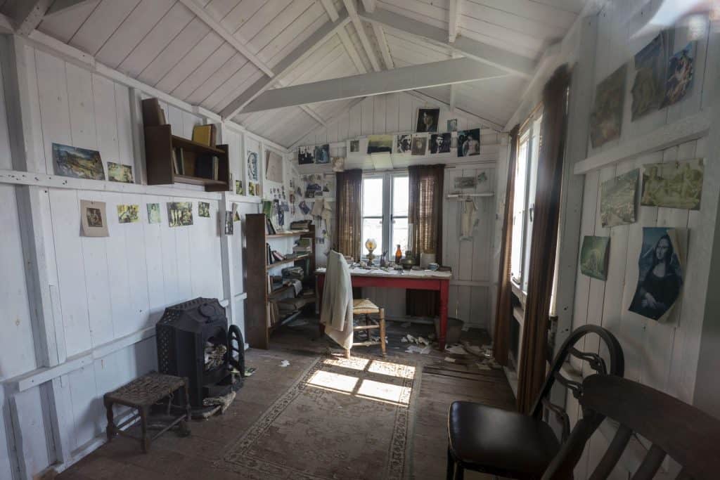 A garden shed converted into a "writing shed"