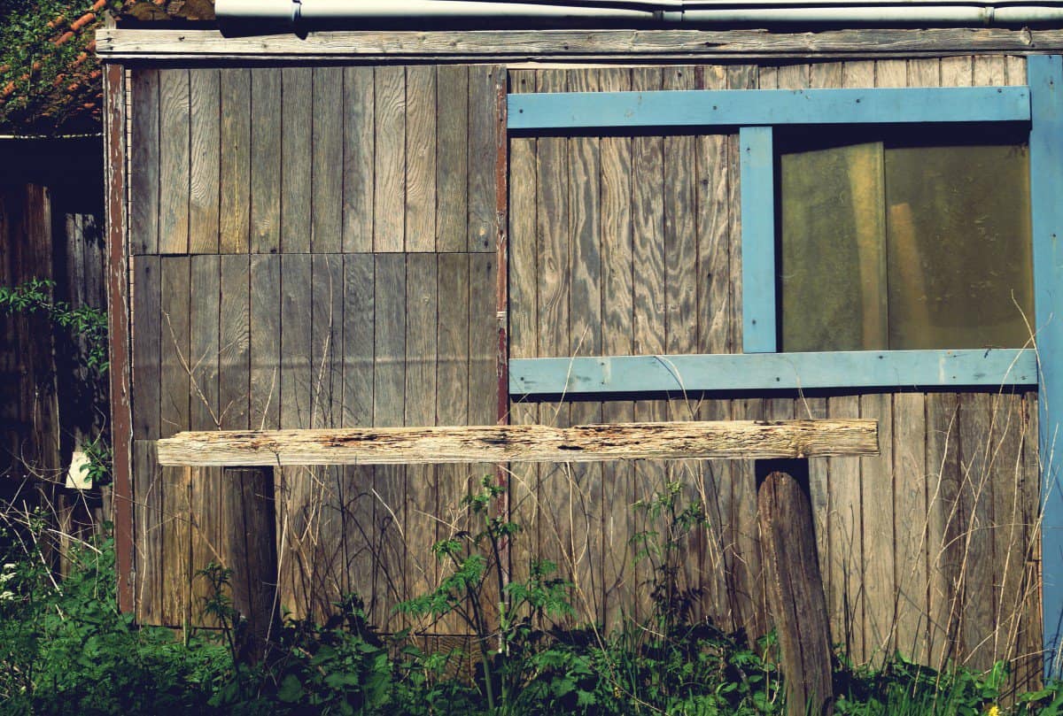 Old wooden shed exterior