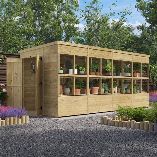 BillyOh Planthouse Pressure Treated Pent Potting Shed