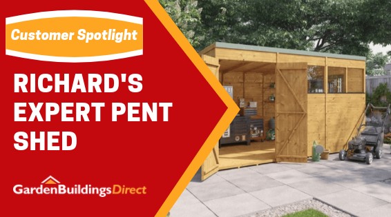 Expert Pent Shed with title text "Richard's Expert Pent Shed"