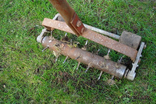 Old lawn aerator