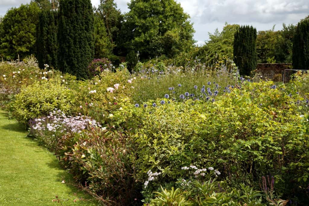 Garden border at Goodnestone Park Kent England