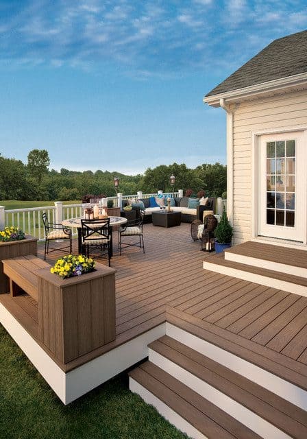 Decked backyard patio