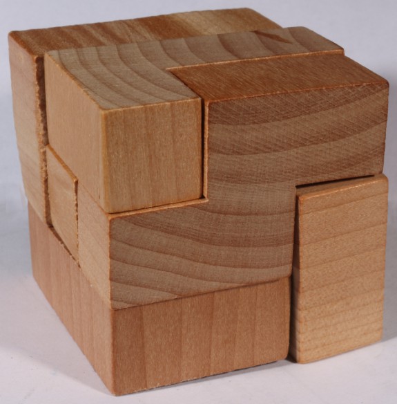 Wooden soma cube puzzle