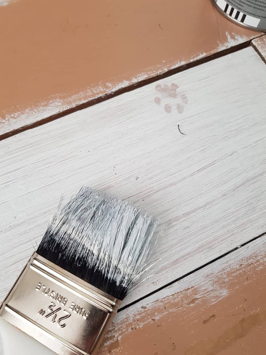 Paint brush with a white paint