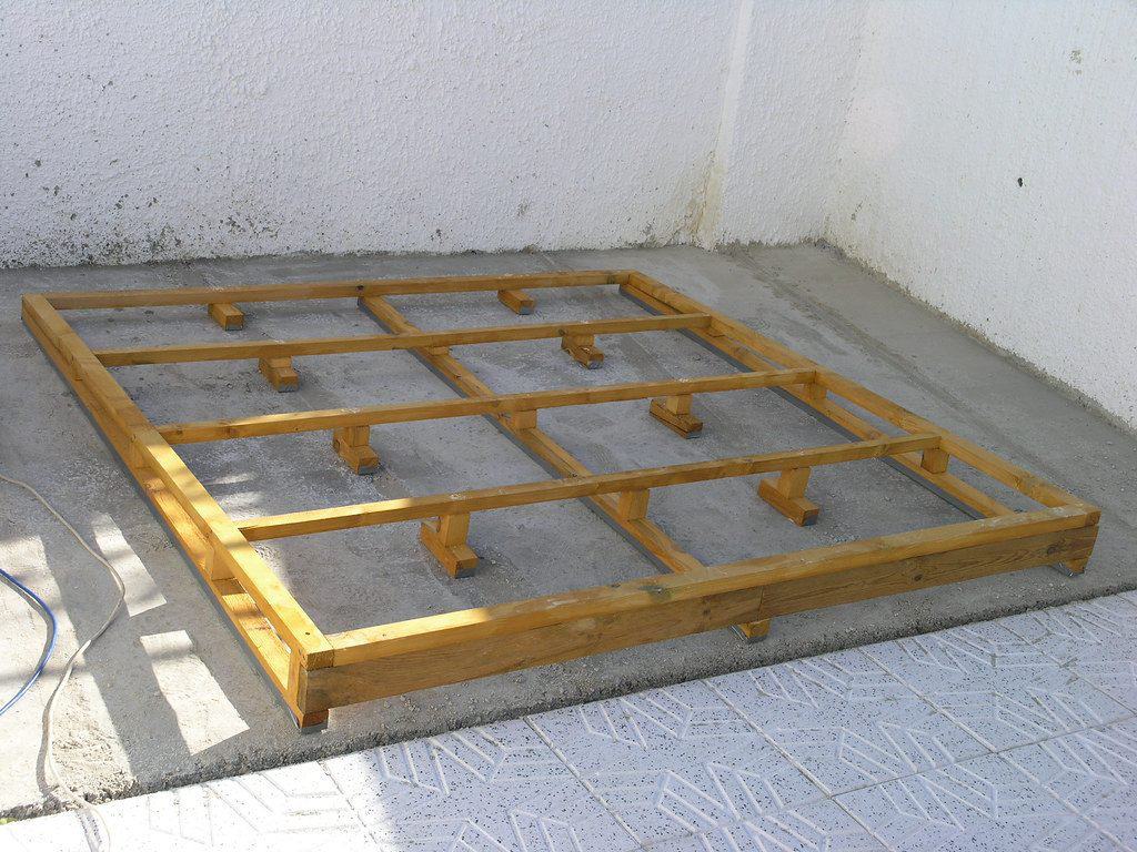 Wooden base for shed