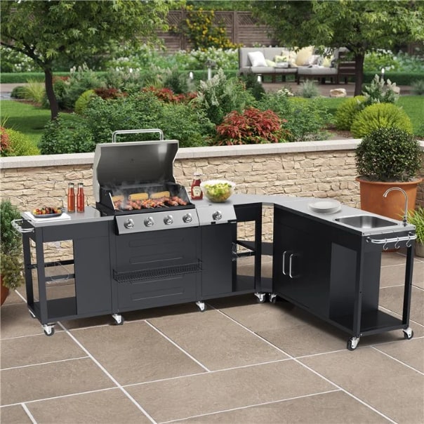 BillyOh Indiana 4 Burner Gas BBQ Kitchen with Sink