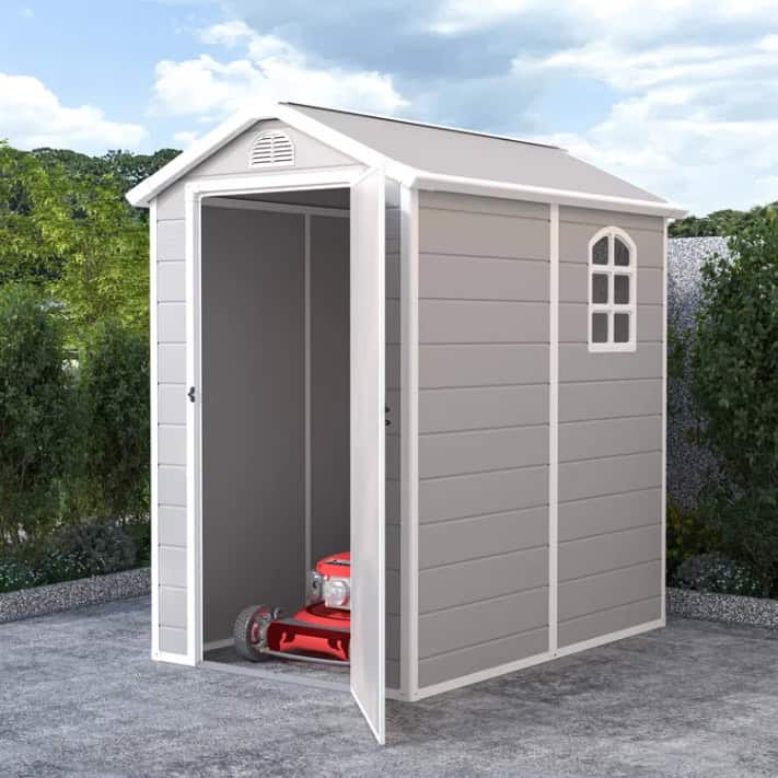 BillyOh Kingston Apex Plastic Shed Light Grey With Floor
