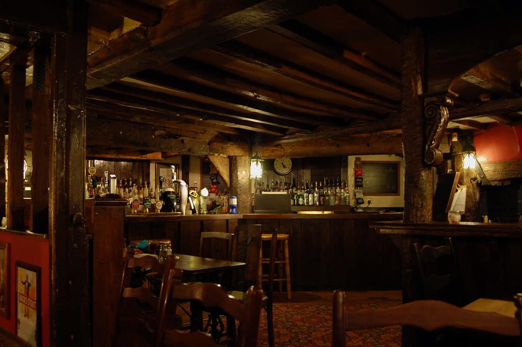 Farmhouse approach bar interior