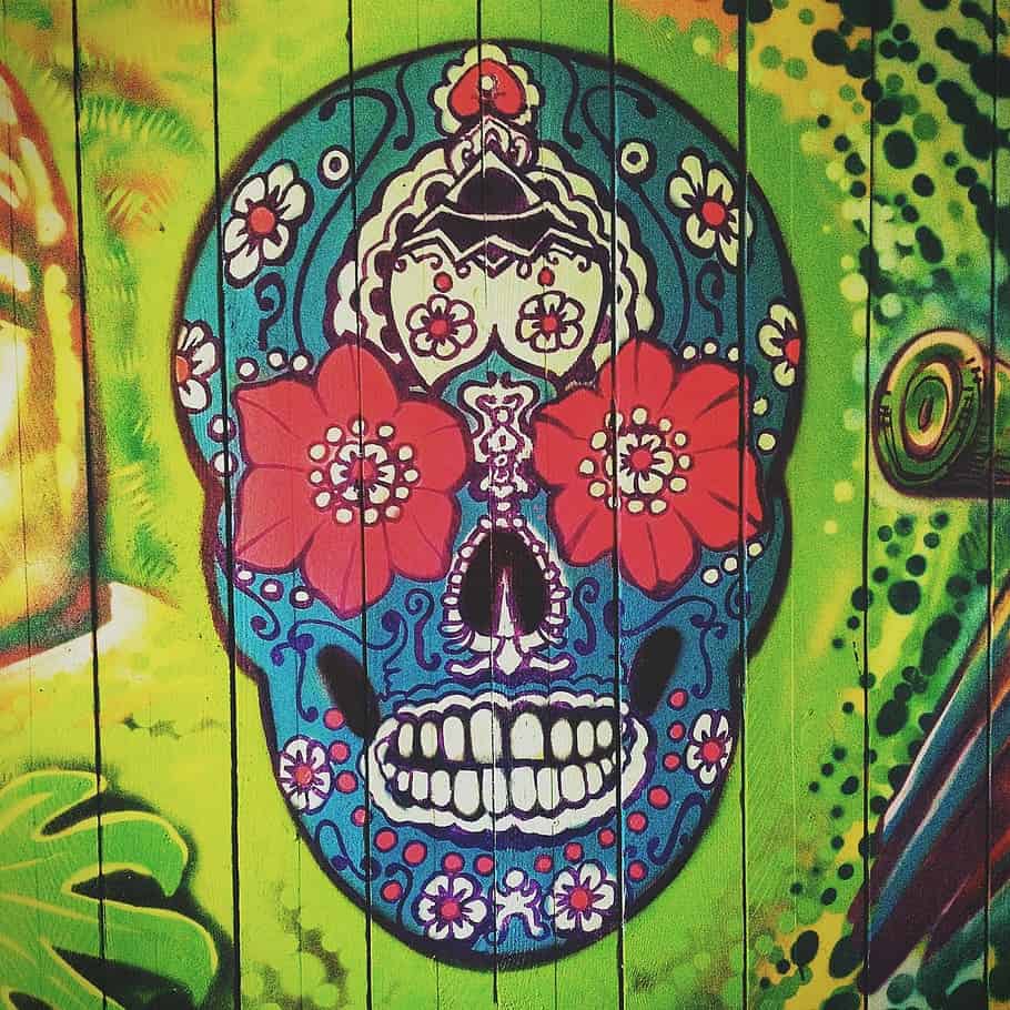 Mexican themed wall graffiti