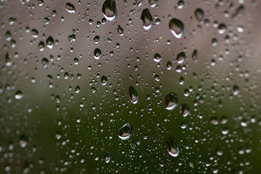 Humidity droplets on a glass window