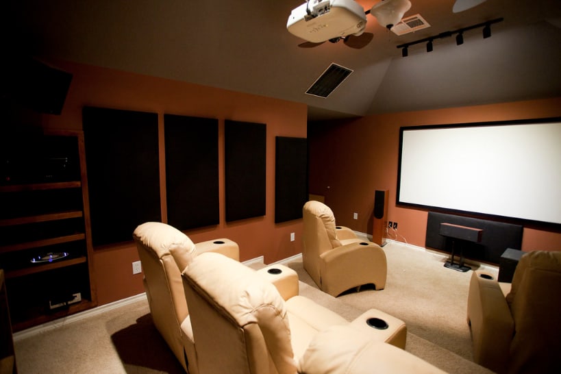 Home theatre setup with build-in equipment