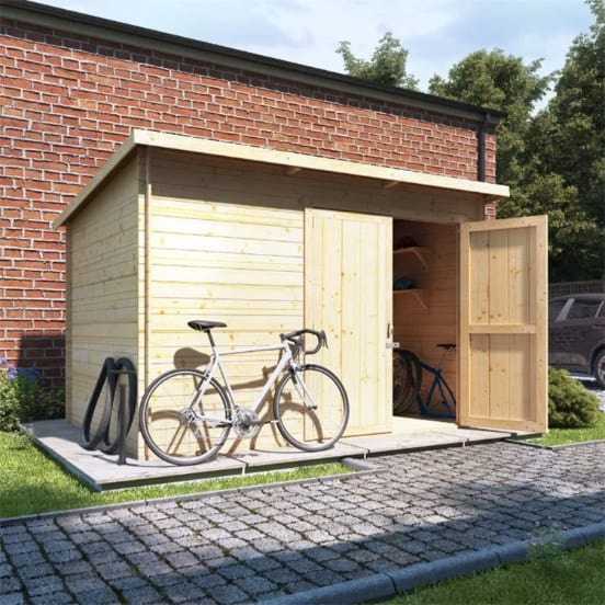 BillyOh Pent Log Cabin Windowless Heavy Duty Bike Store