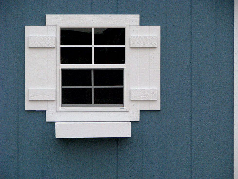 Custom windows and shutters for metal sheds
