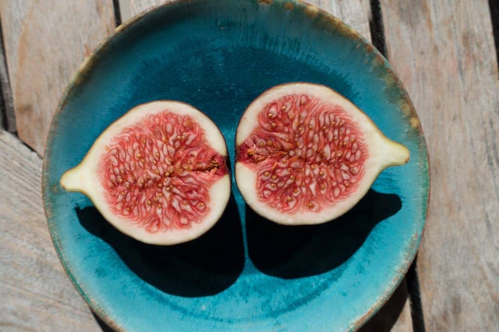 Freshly cut figs