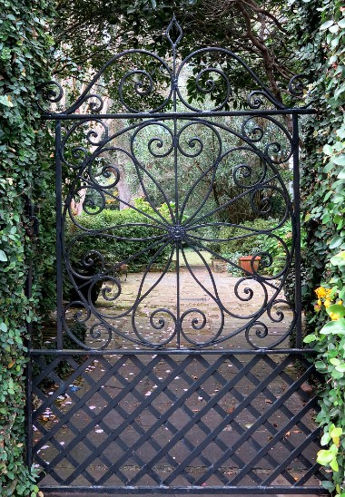 Wrought-iron garden gate