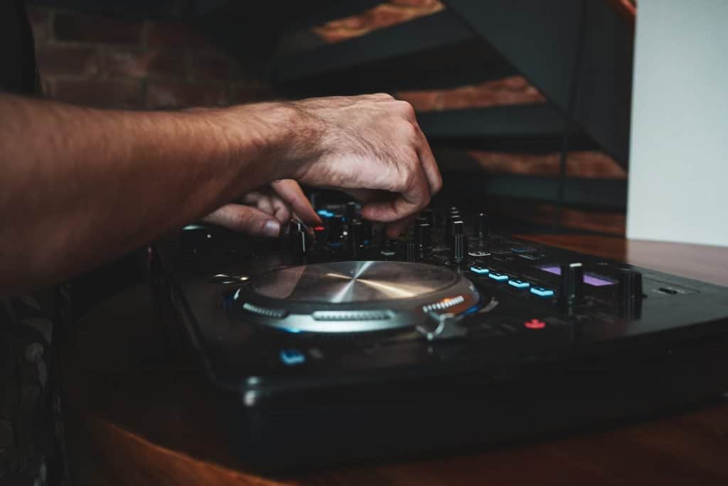 A DJ playing a music