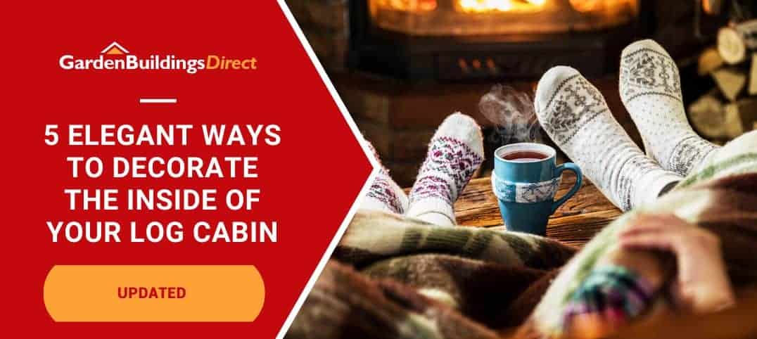 5 Elegant Ways to Decorate A Log Cabin Interior with feet wrapped in blankets and socks in front of a fire