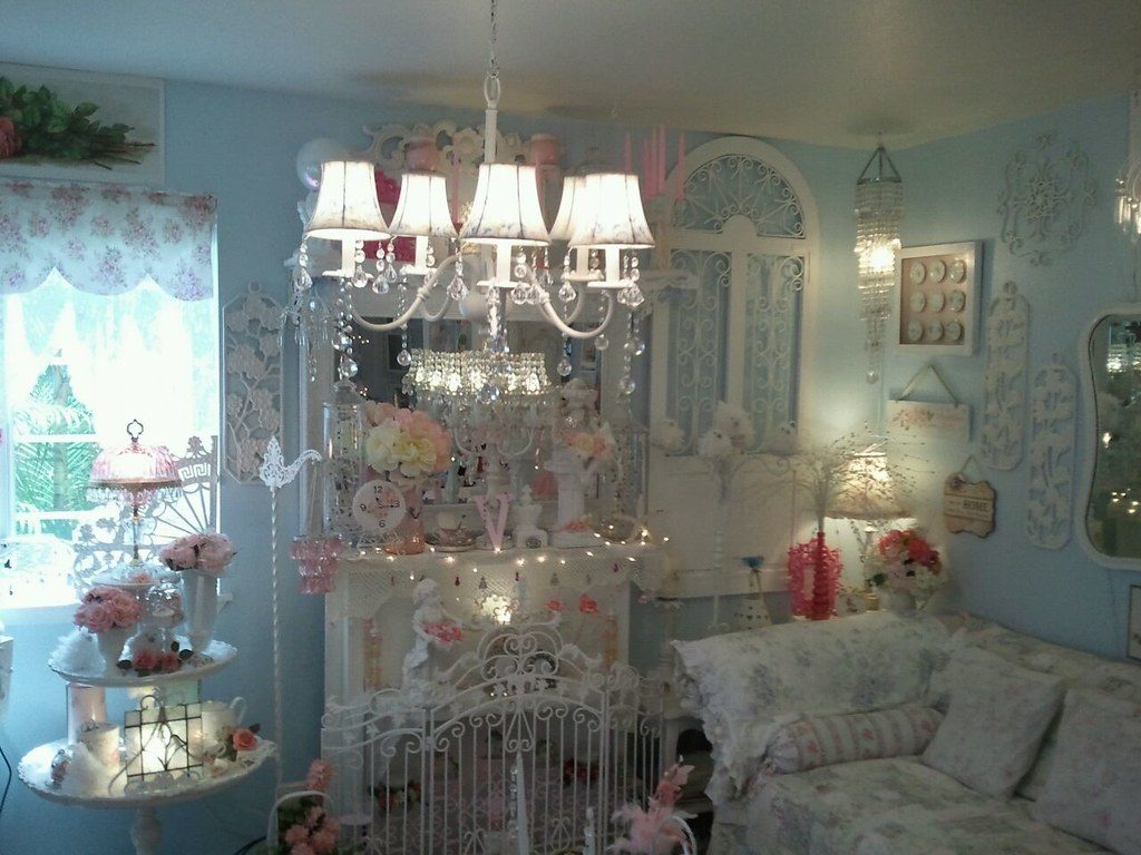 Shabby chic shed interior