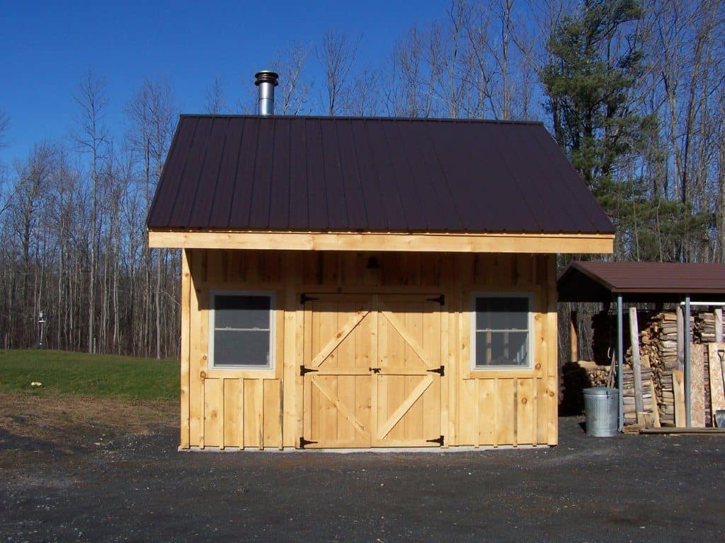 Wood boiler shed housing