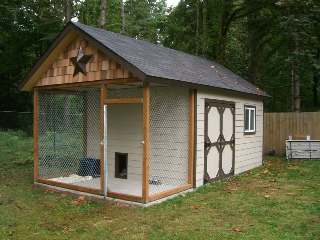 Playpen area for pets made from a garden shed