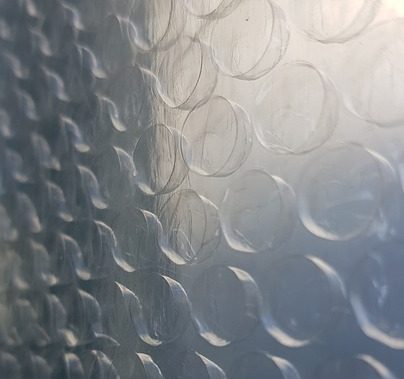 Bubble wrap on a window
