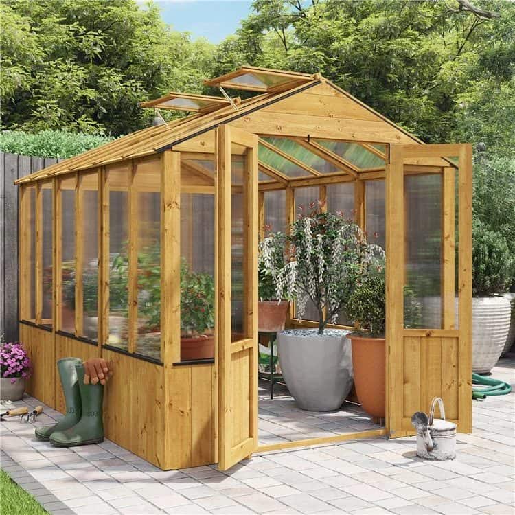 BillyOh 4000 Lincoln Wooden Polycarbonate Greenhouse with Roof Vent