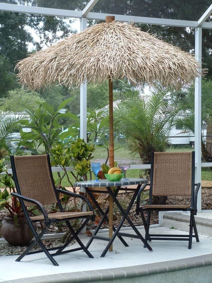 Tiki umbrellas for added tropical touch