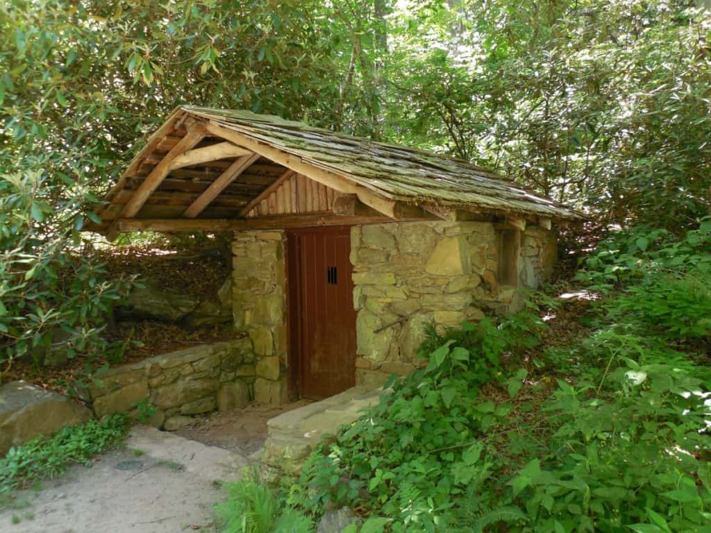 Concrete stone garden shed