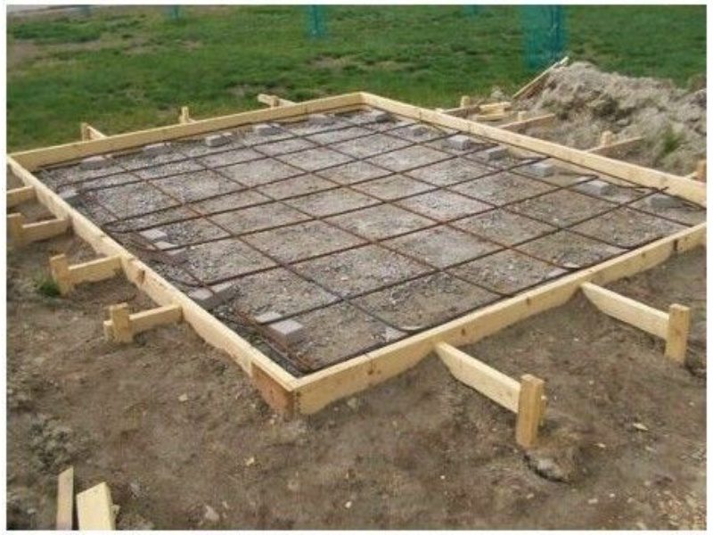 A layout of a shed base made of concrete