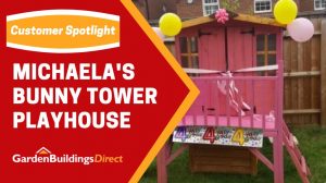 Bright pink tower playhouse