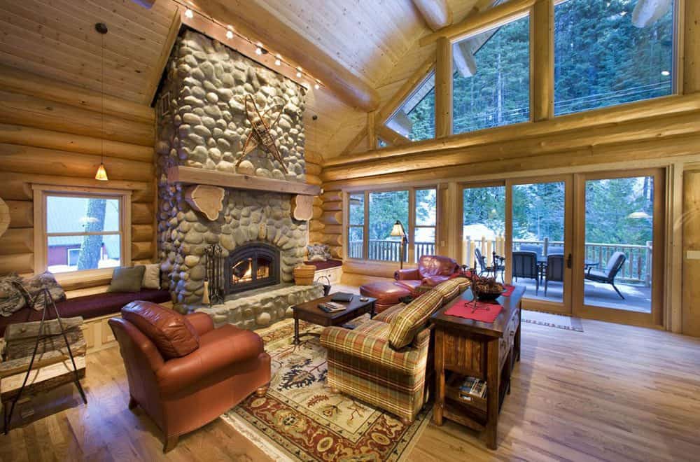 Insulated log cabin with wall technique design