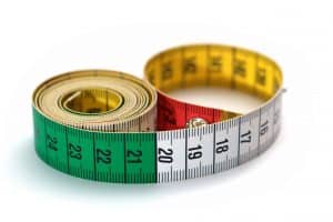 A coloured tape measure