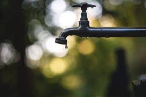 Black outdoor water tap