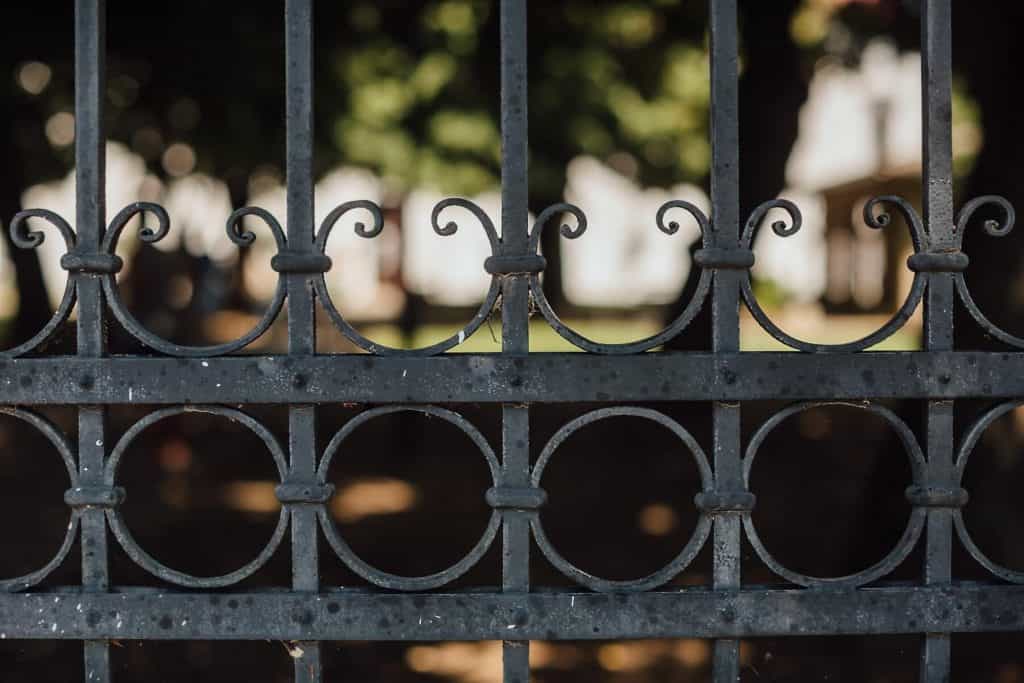 Black iron fence