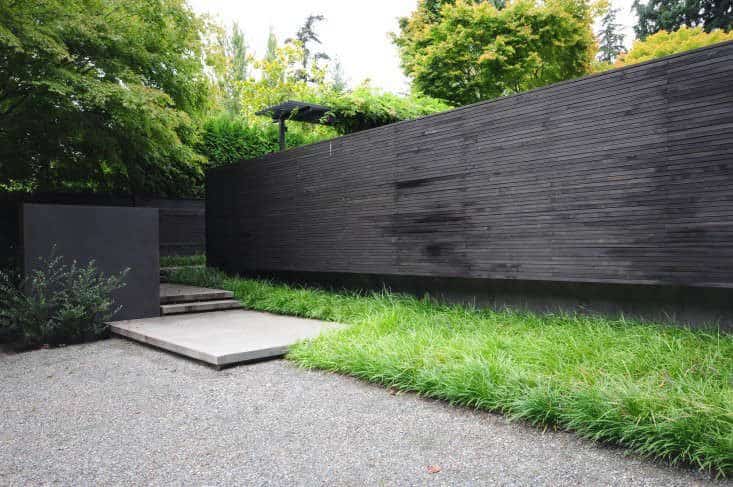 Modern black garden fence idea