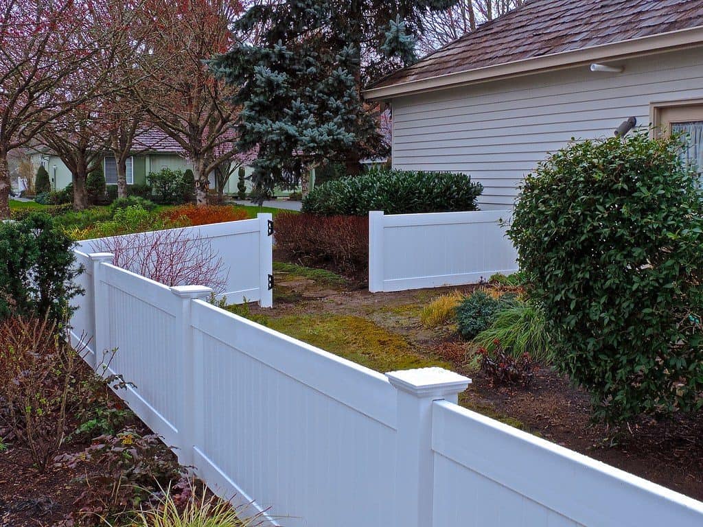 White vinyl fence