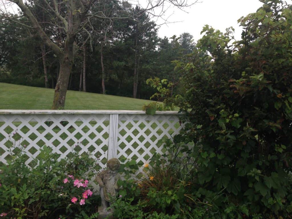 White lattice fence