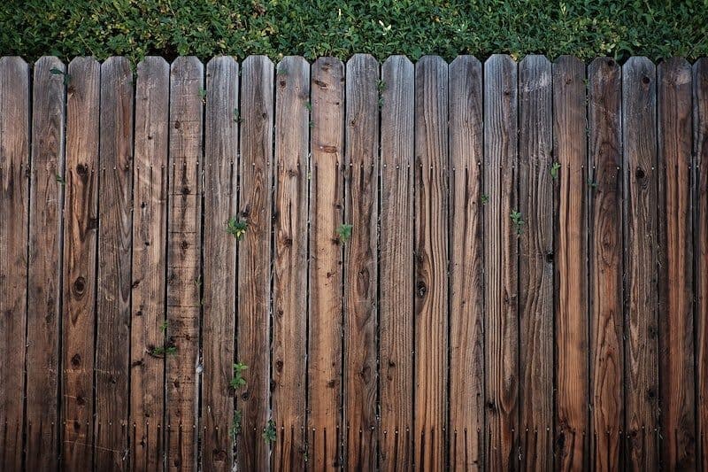 Repurposed stained wooden fence