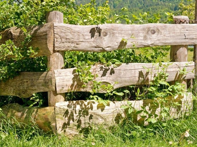 Log style garden fence
