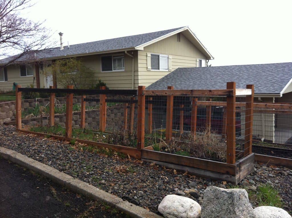 Raised beds with fencing
