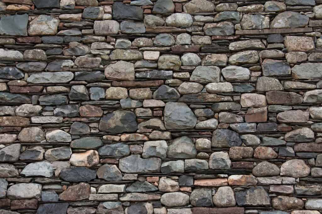 Stacked stone wall