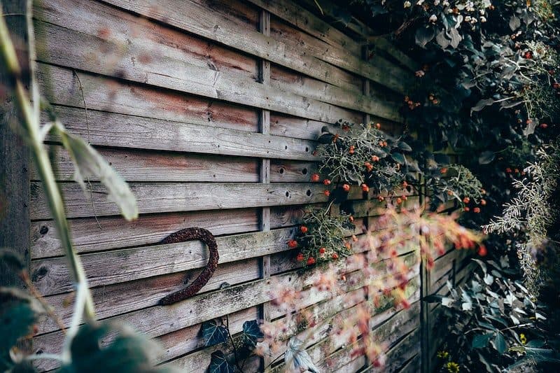 Horizontal slat wooden fence