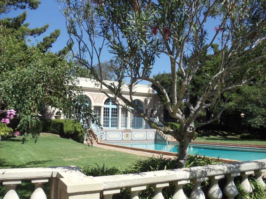 Pool with a poolhouse