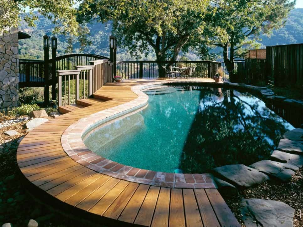 Mix and match material for a pool deck