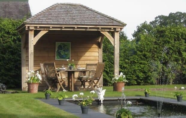Wooden gazebo inspired summer house
