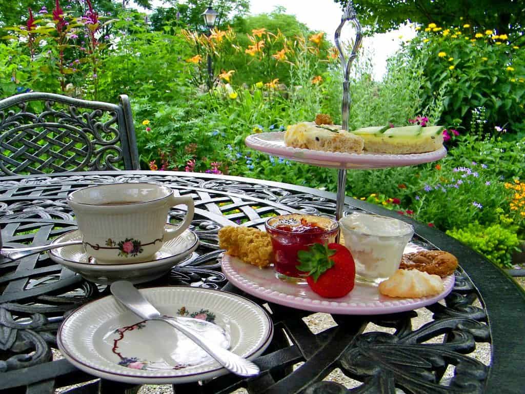 Afternoon tea table setup